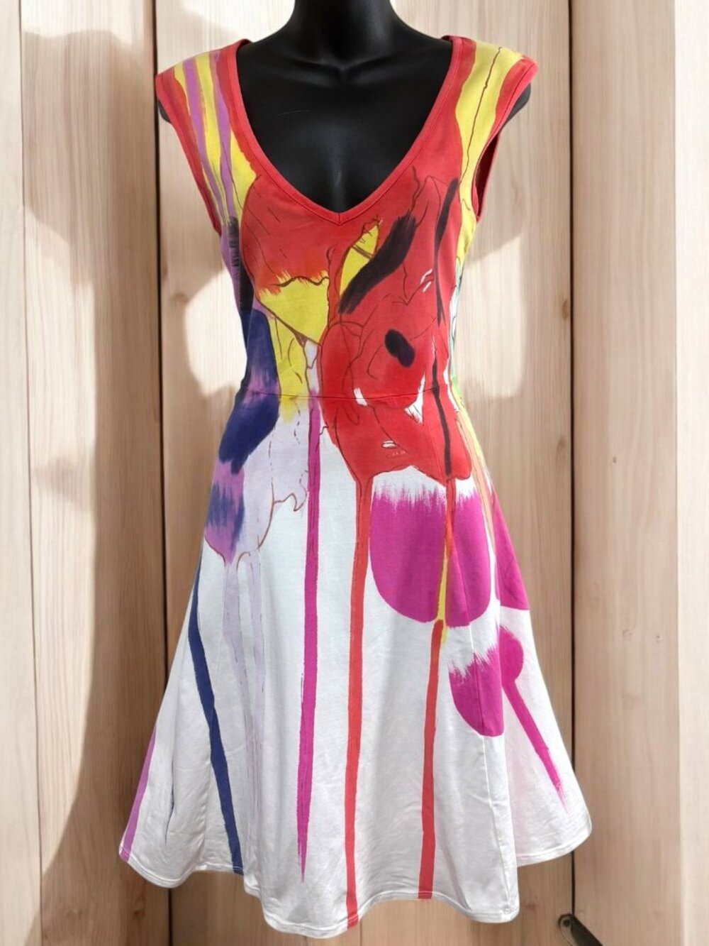 Krimson Klover White with‎ Floral Print Fit Flair Dress
